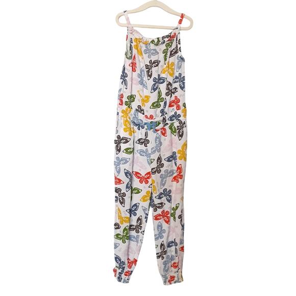 Mini Boden Butterfly Romper Tie Strap Jumpsuit Pockets Elastic Waist Girls 4/5 - Picture 1 of 12